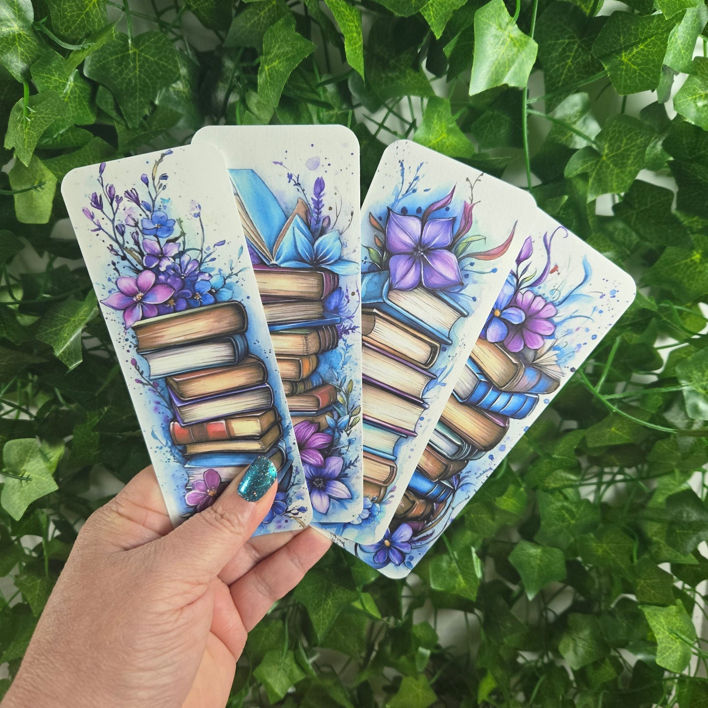 Beautiful Flowers on Books Bookmark