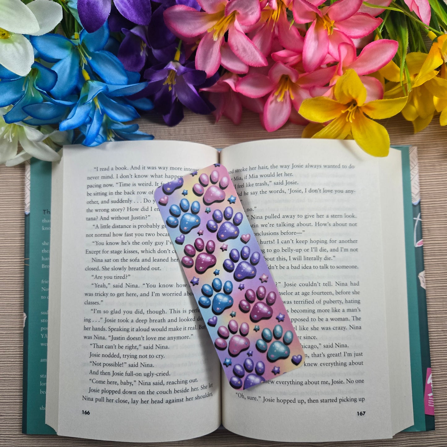 Colorful Paw Prints Bookmark
