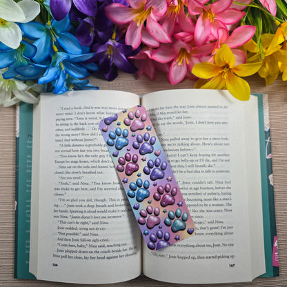 Colorful Paw Prints Bookmark