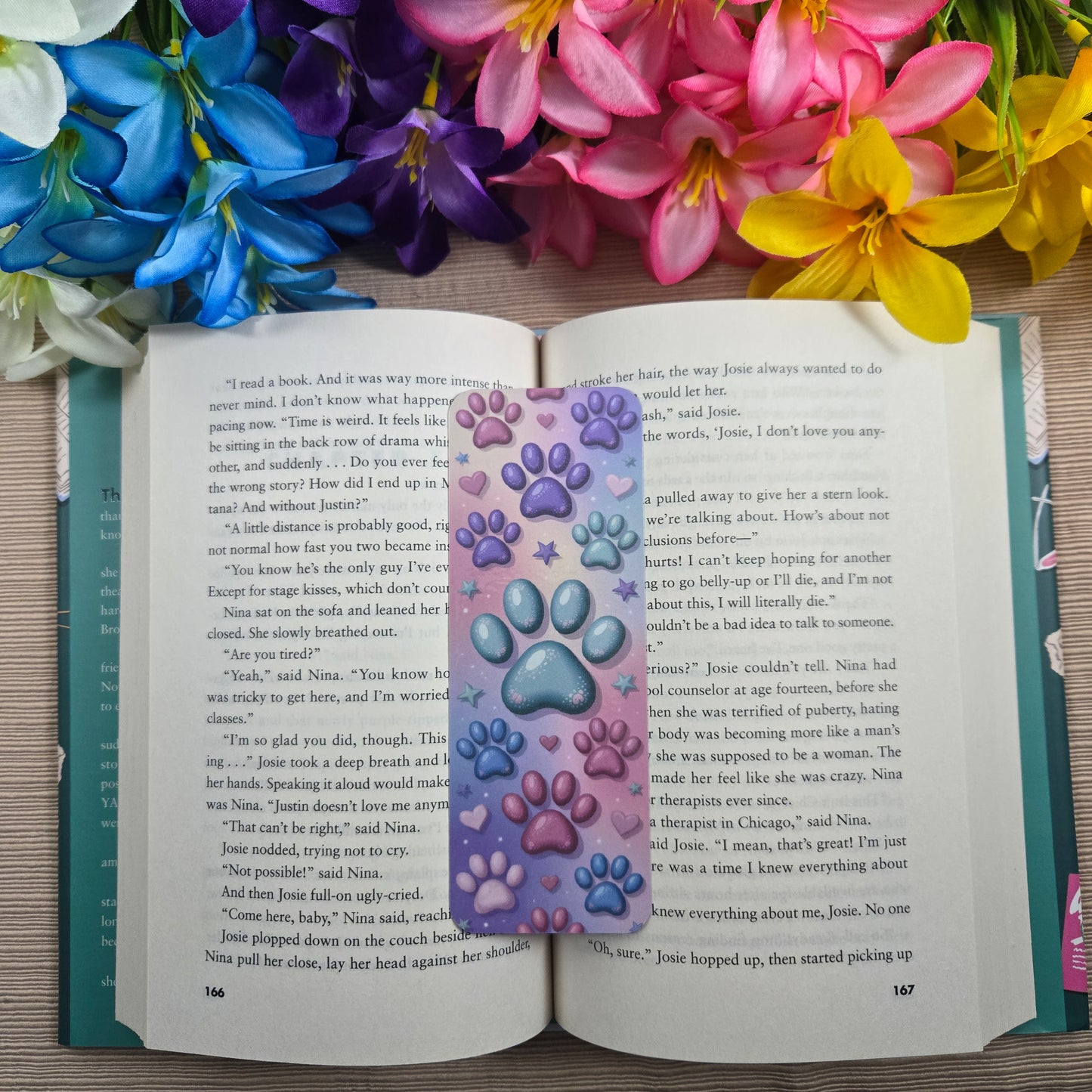 Colorful Paw Prints Bookmark