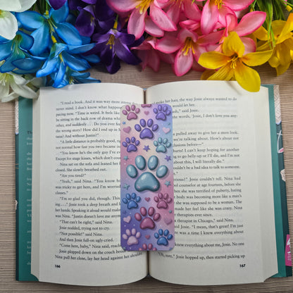 Colorful Paw Prints Bookmark