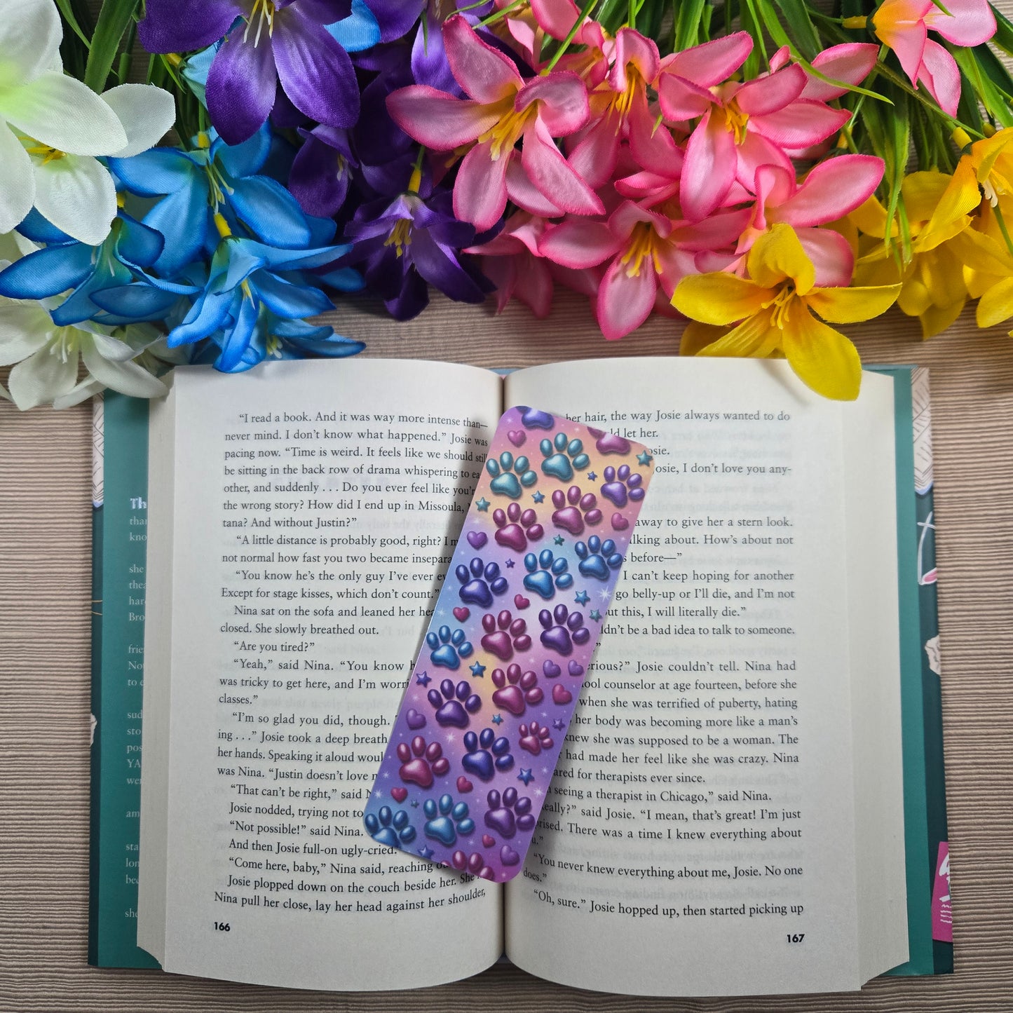 Colorful Paw Prints Bookmark