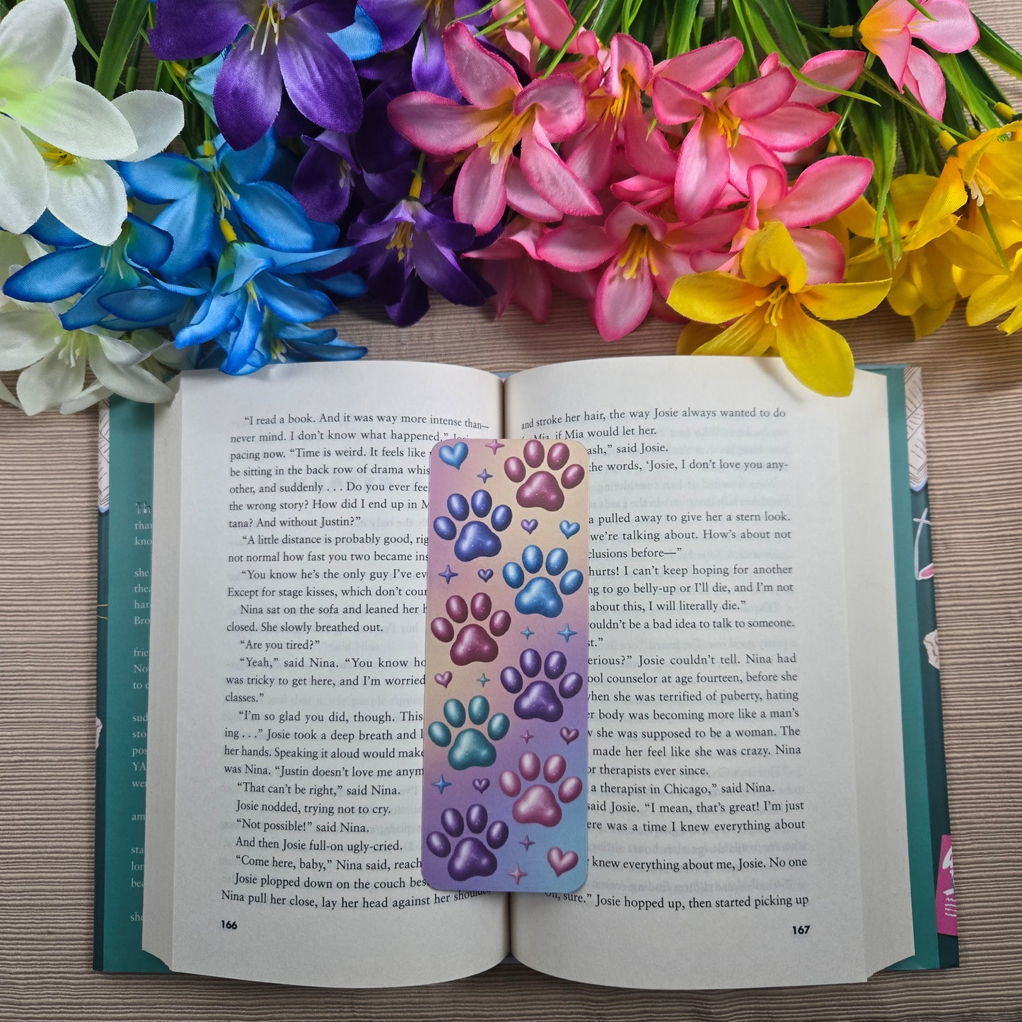 Colorful Paw Prints Bookmark