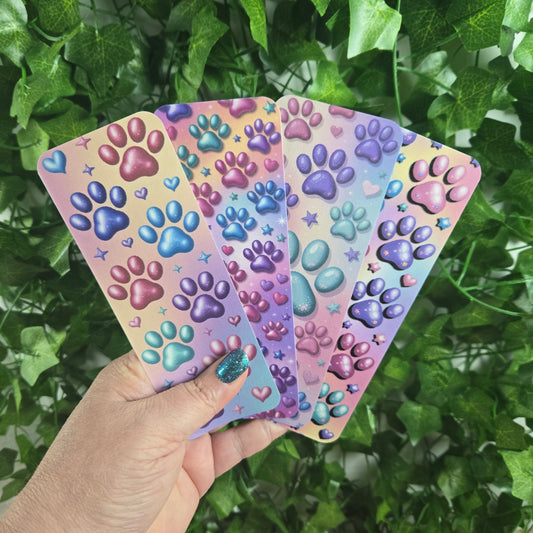 Colorful Paw Prints Bookmark
