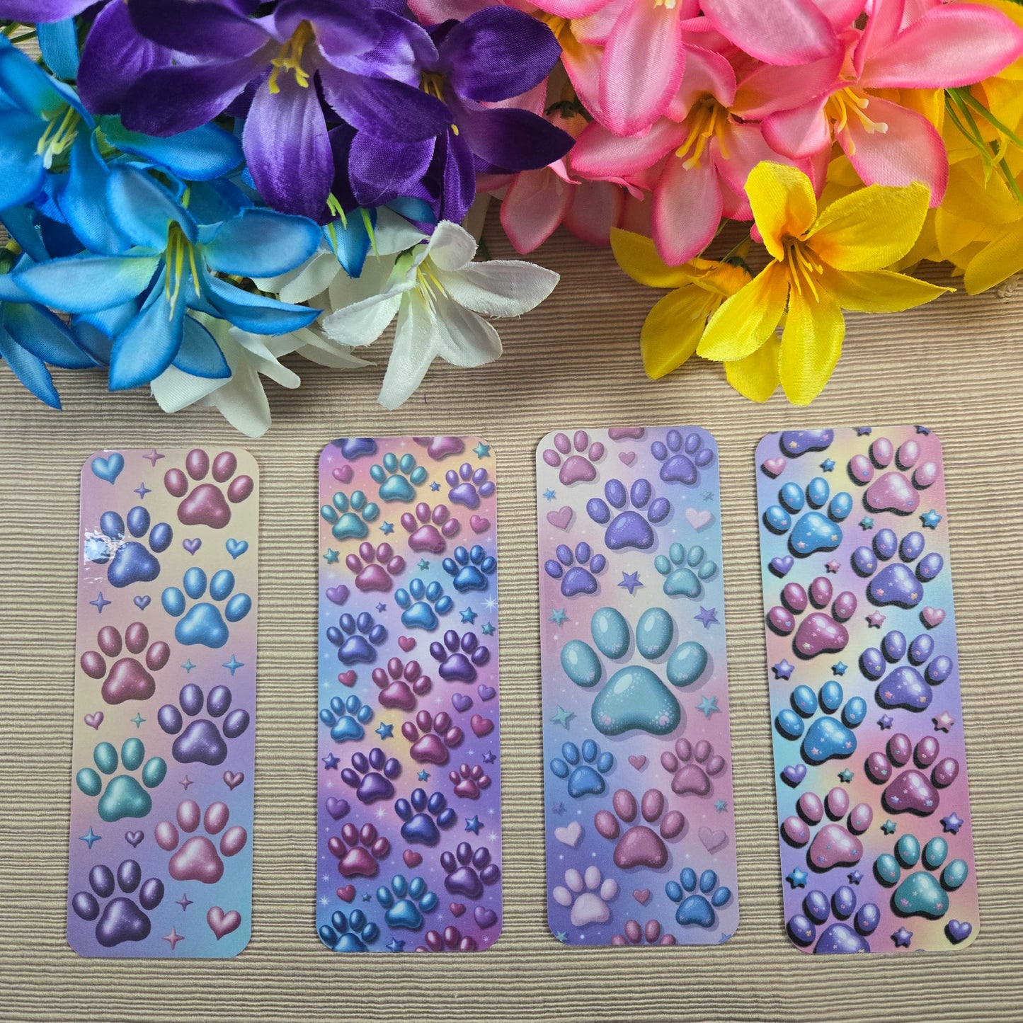 Colorful Paw Prints Bookmark