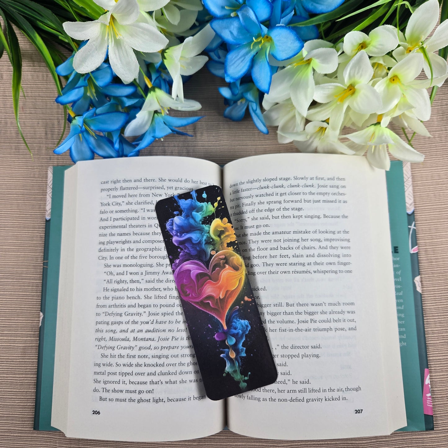 Rainbow Smoke Heart Bookmark