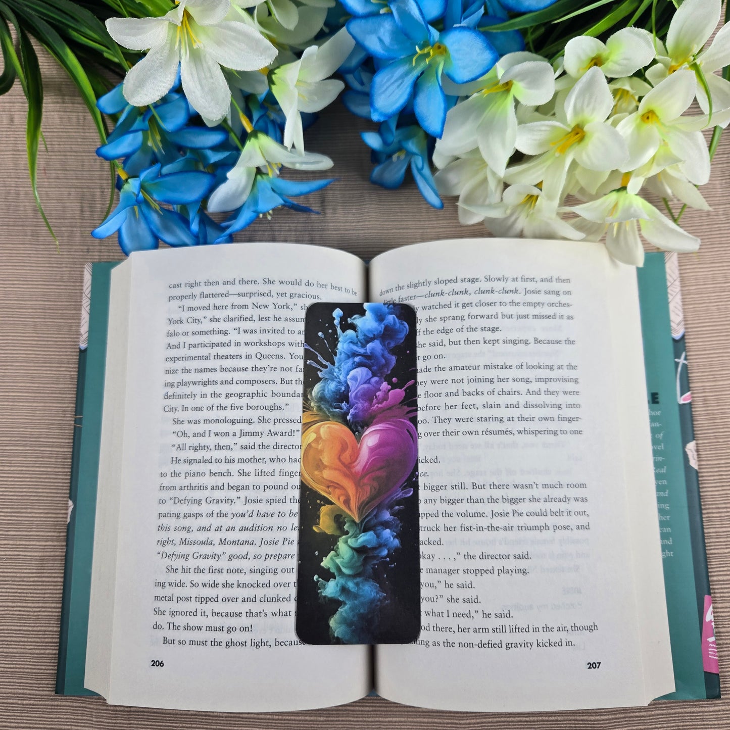 Rainbow Smoke Heart Bookmark