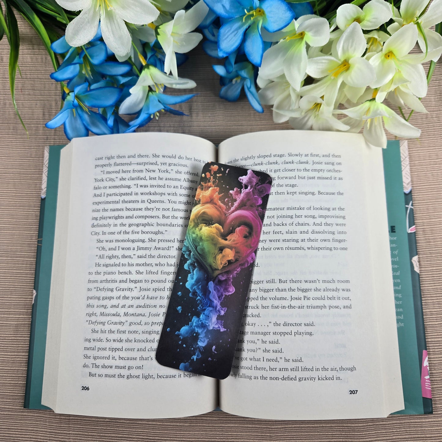 Rainbow Smoke Heart Bookmark