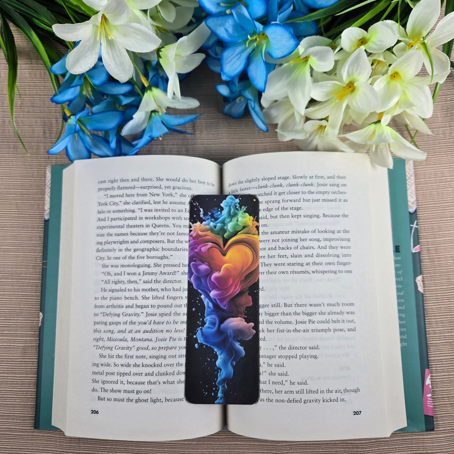 Rainbow Smoke Heart Bookmark
