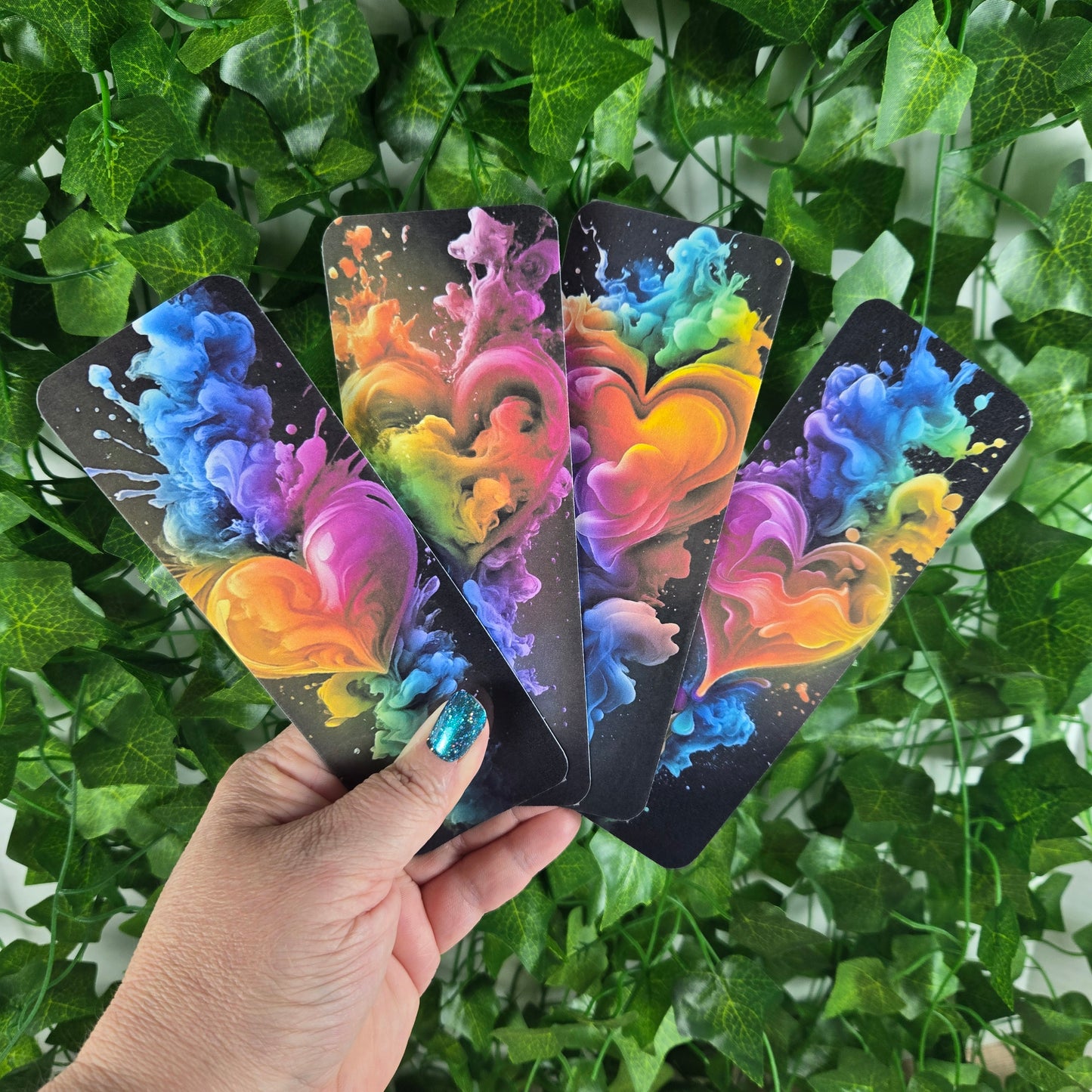 Rainbow Smoke Heart Bookmark