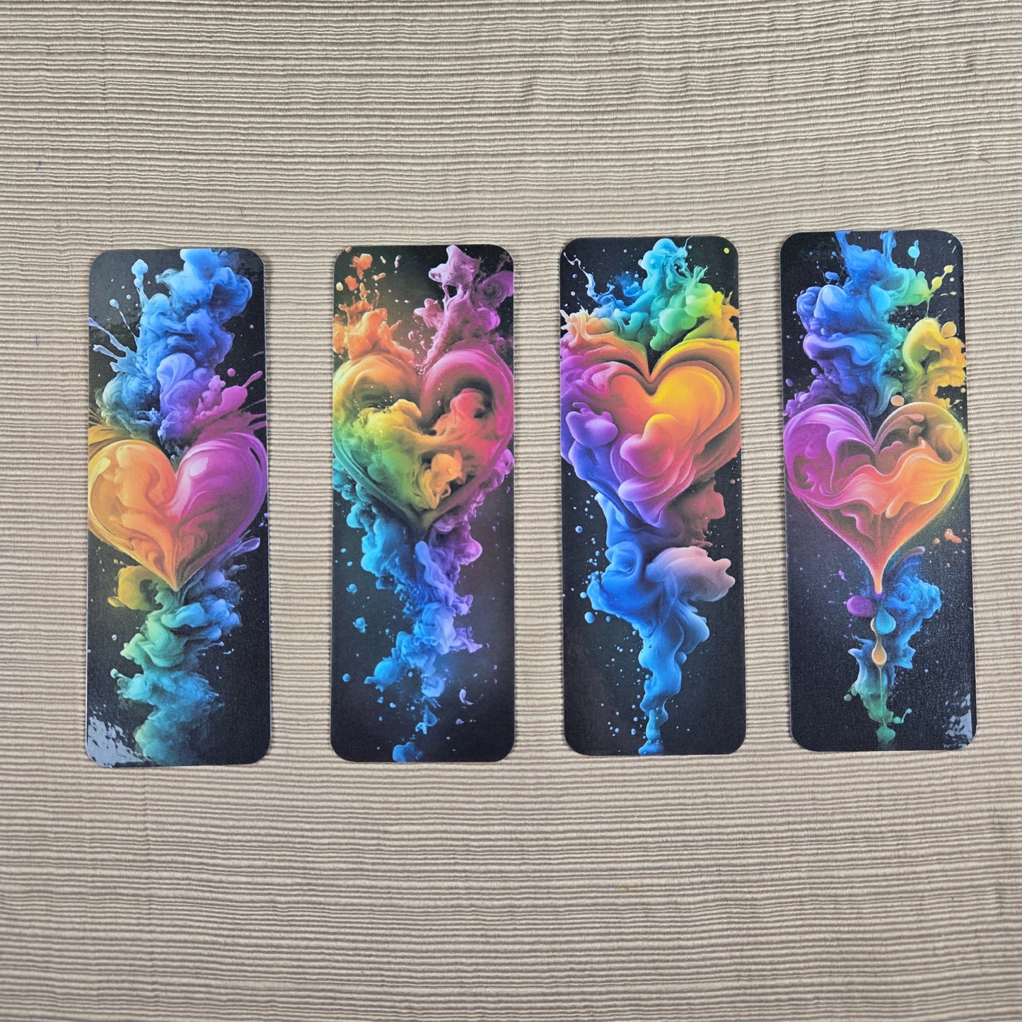 Rainbow Smoke Heart Bookmark