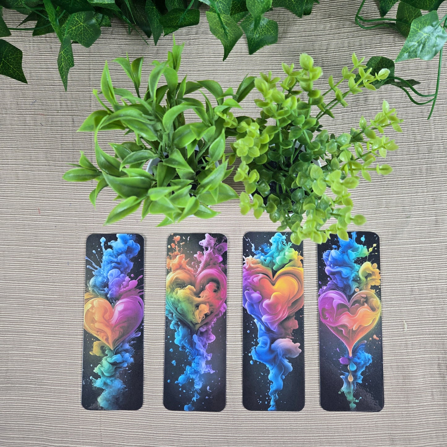 Rainbow Smoke Heart Bookmark