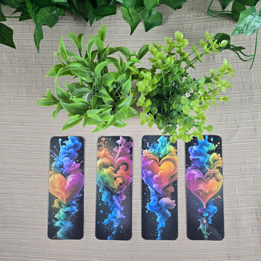 Rainbow Smoke Heart Bookmark