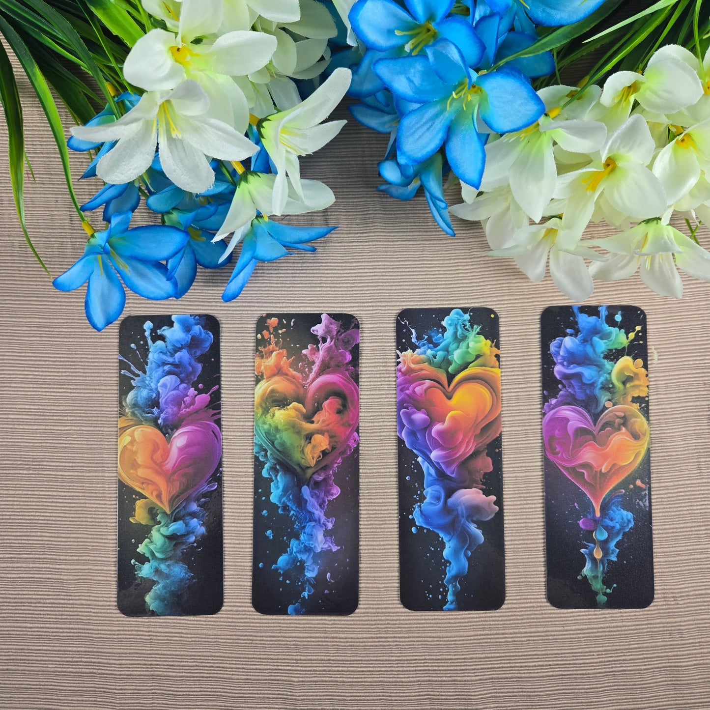 Rainbow Smoke Heart Bookmark