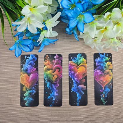 Rainbow Smoke Heart Bookmark