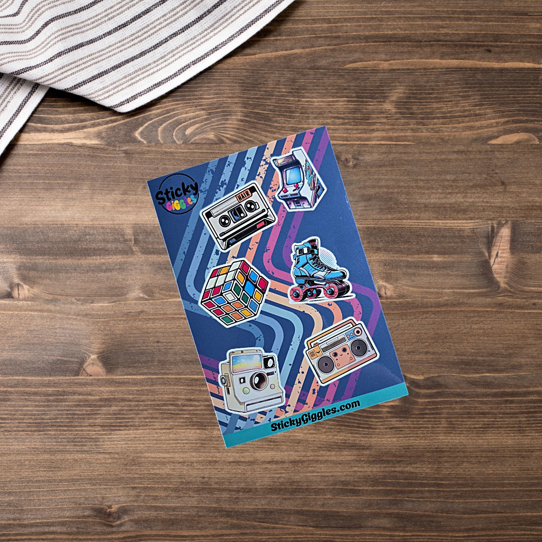 Fun Retro Collection 1 Sticker Sheet 6 Stickers