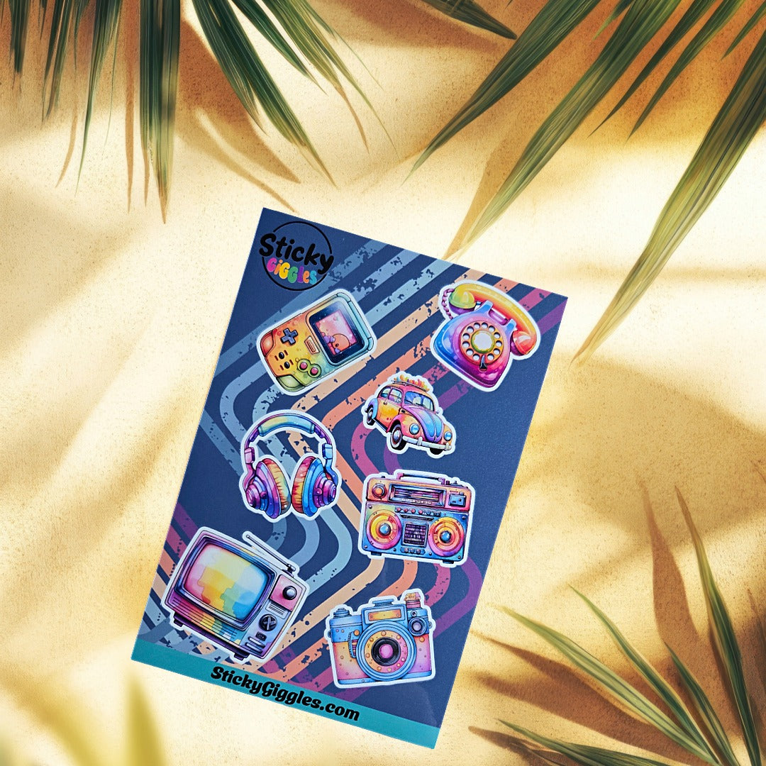Fun Retro Collection 2 Sticker Sheet 6 Stickers