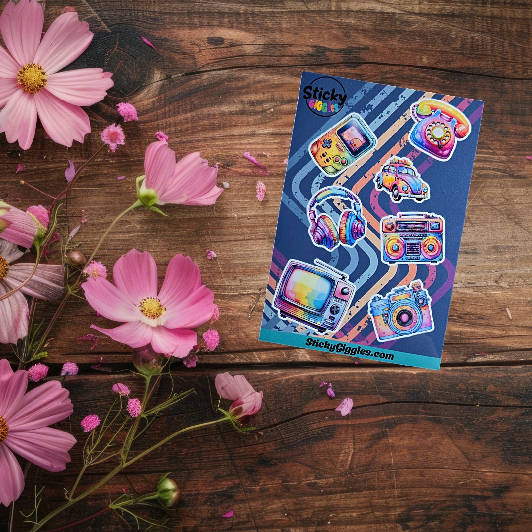 Fun Retro Collection 2 Sticker Sheet 6 Stickers