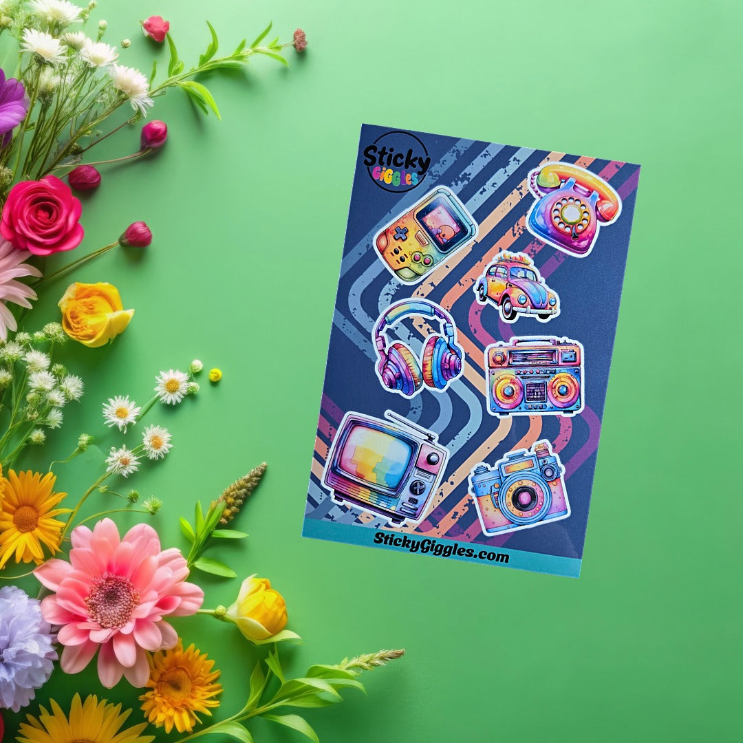 Fun Retro Collection 2 Sticker Sheet 6 Stickers