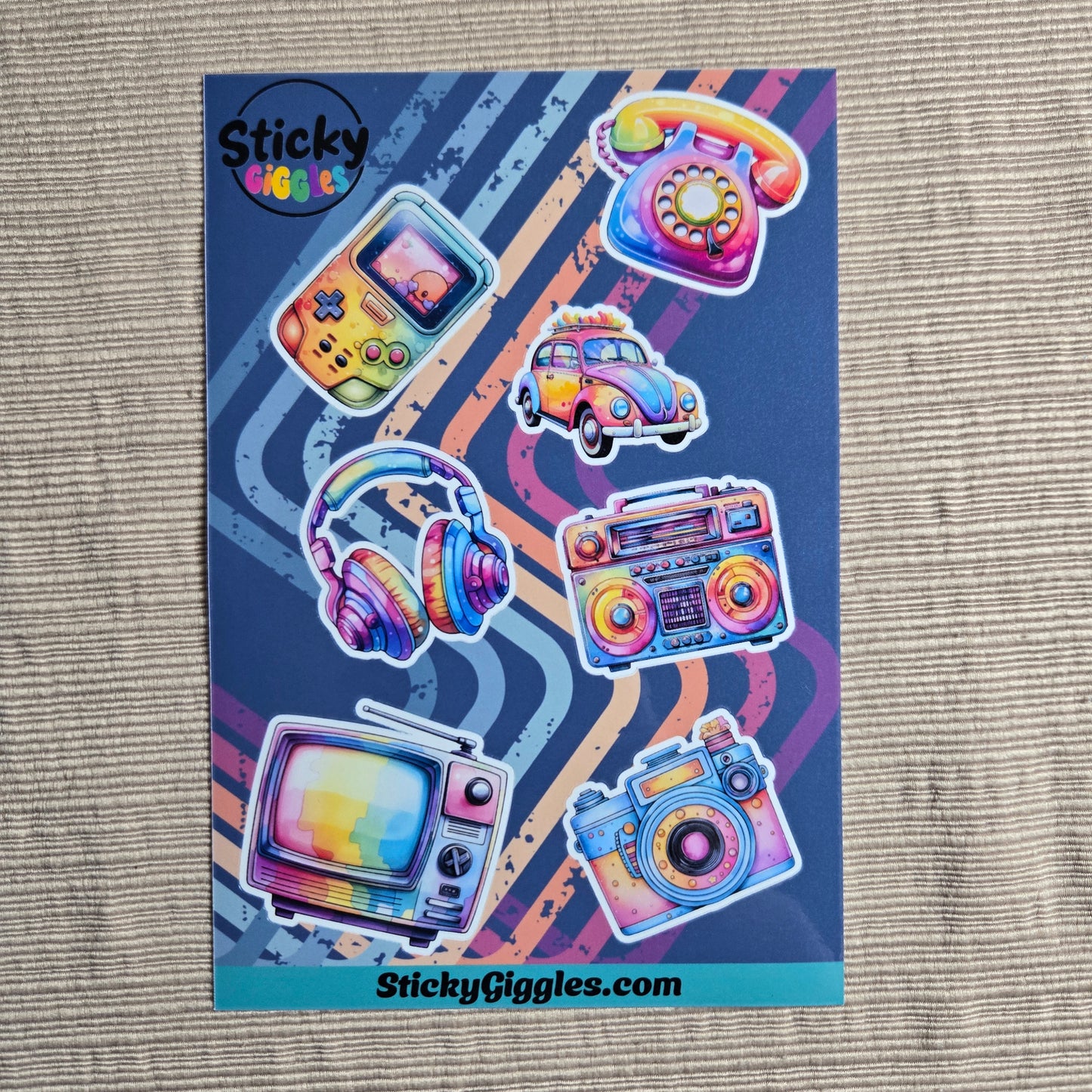 Fun Retro Collection 2 Sticker Sheet 6 Stickers