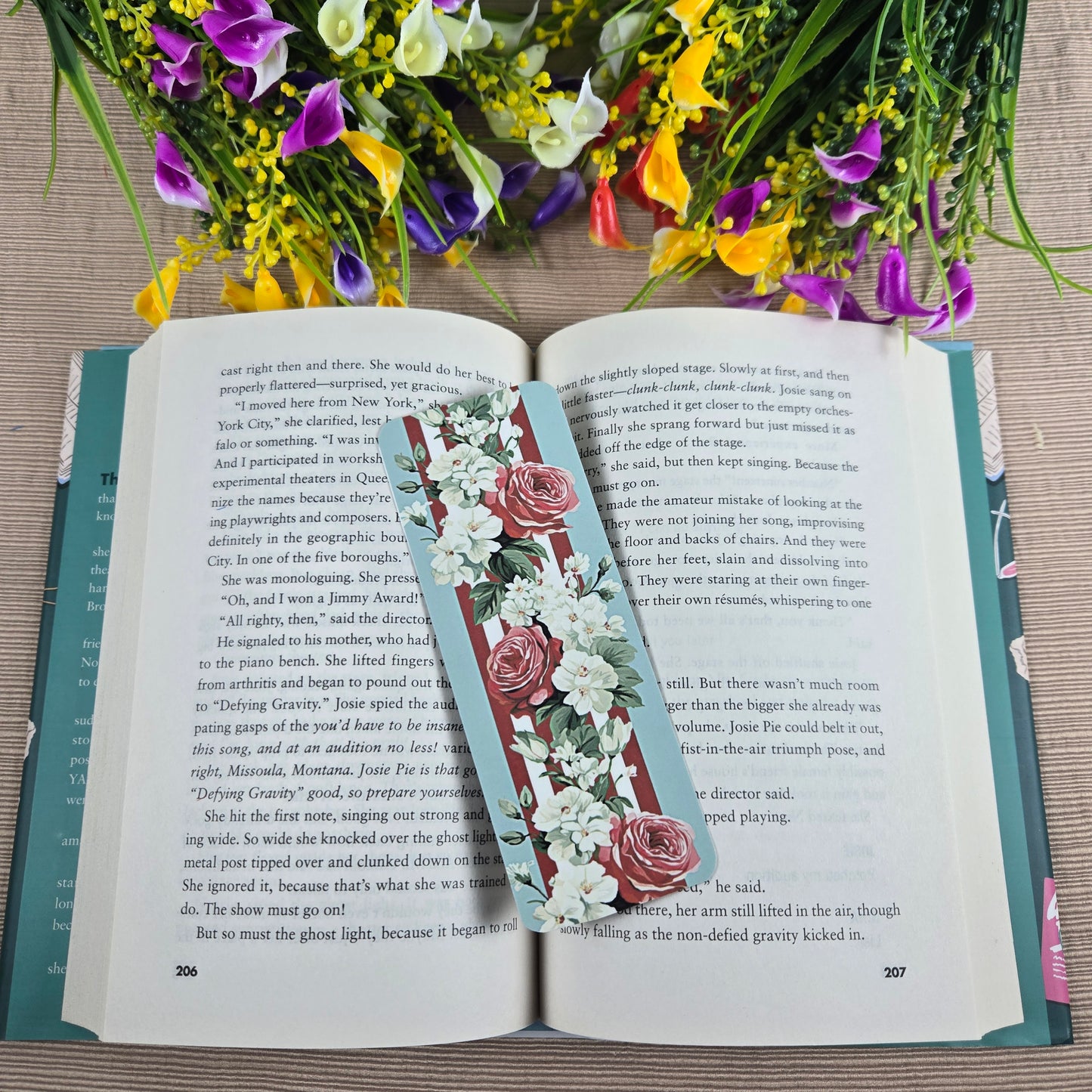 Roses and Stripes Bookmark