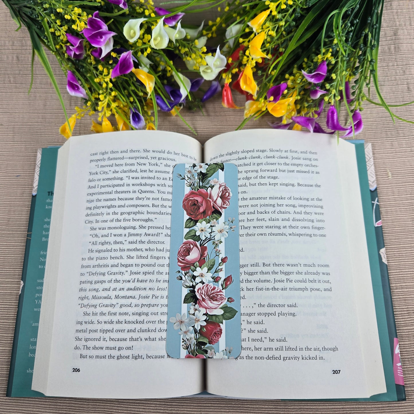 Roses and Stripes Bookmark