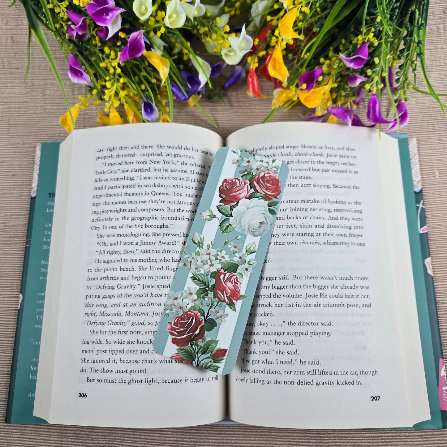 Roses and Stripes Bookmark
