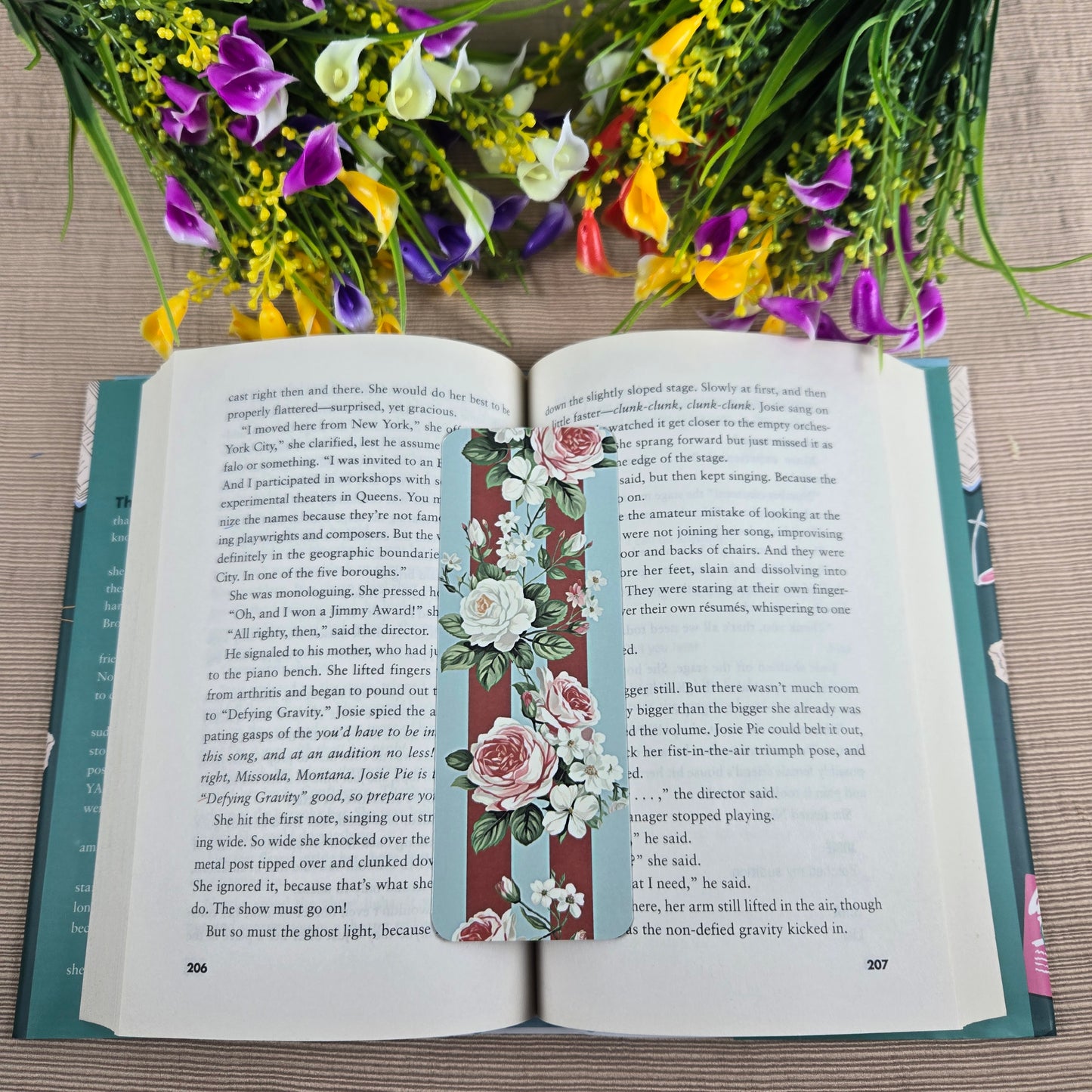 Roses and Stripes Bookmark