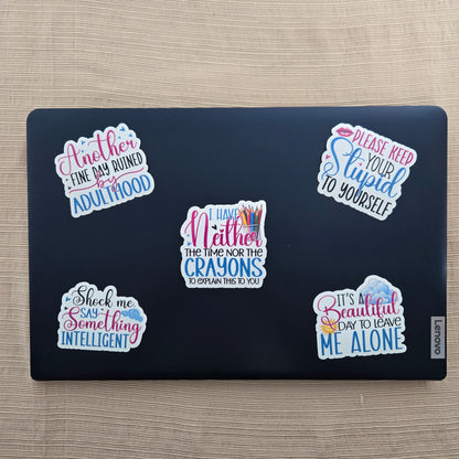 Funny Sarcastic Collection 2 Stickers