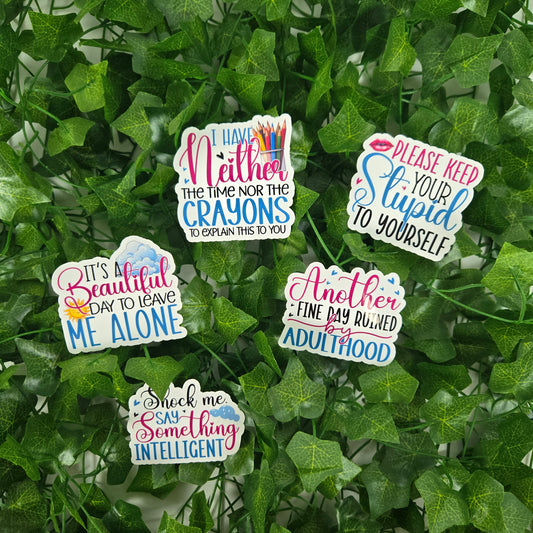 Funny Sarcastic Collection 2 Stickers