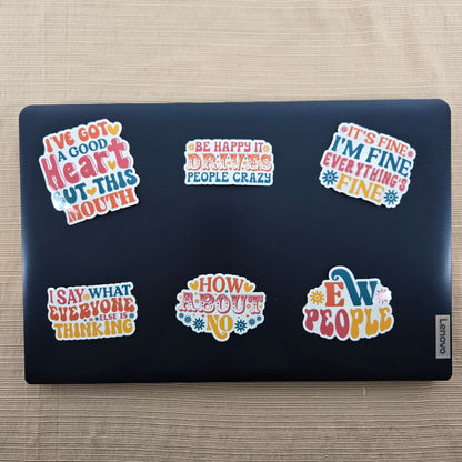 Funny Sarcastic Collection 4 Stickers
