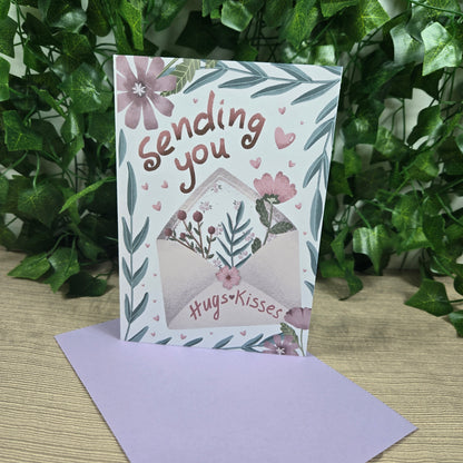 Sending Hugs and Kisses Get Well Soon Card