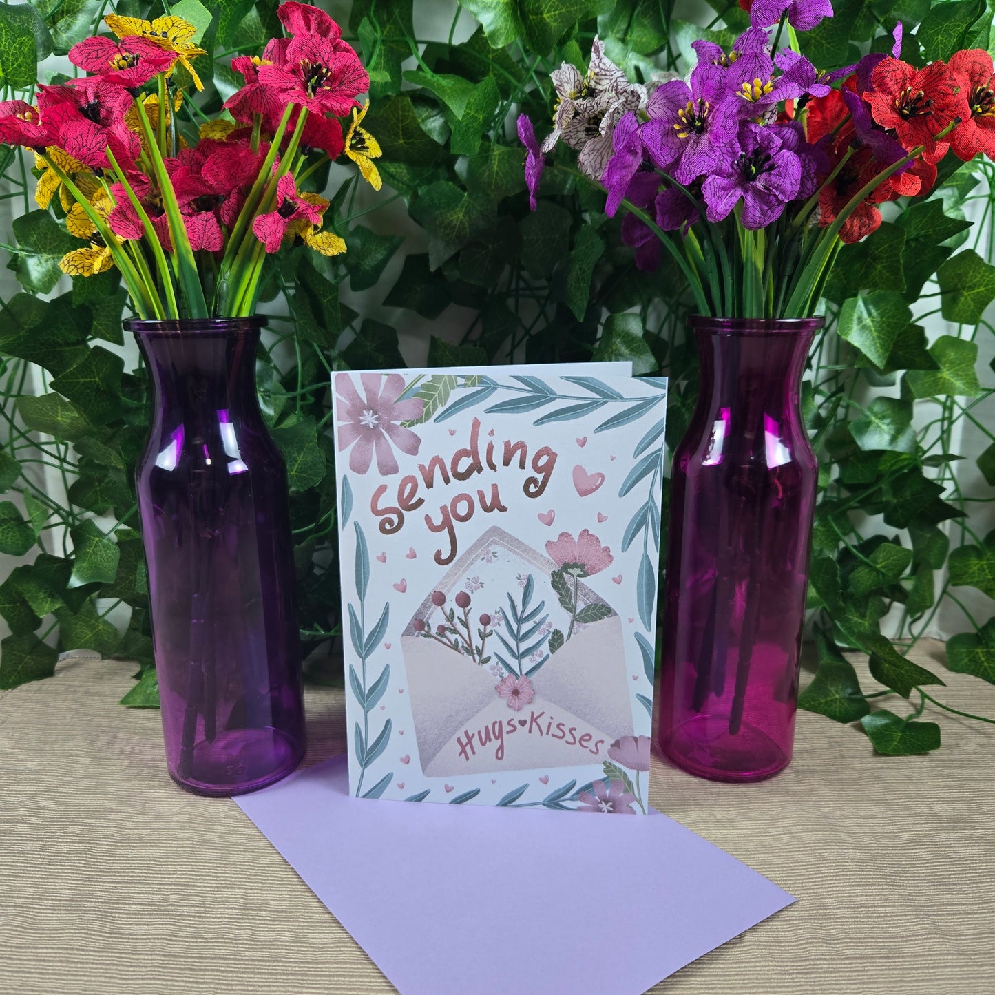 Sending Hugs and Kisses Get Well Soon Card