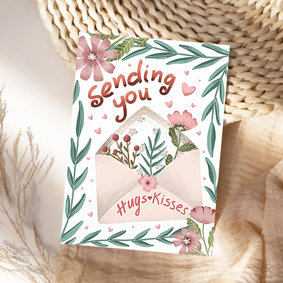 Sending Hugs and Kisses Get Well Soon Card