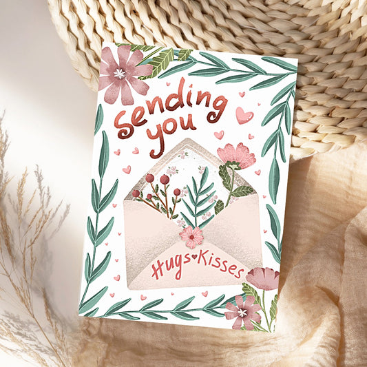 Sending Hugs and Kisses Get Well Soon Card