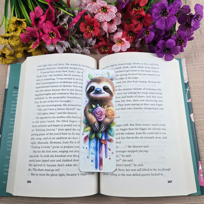 Watercolor Sloth Bookmark