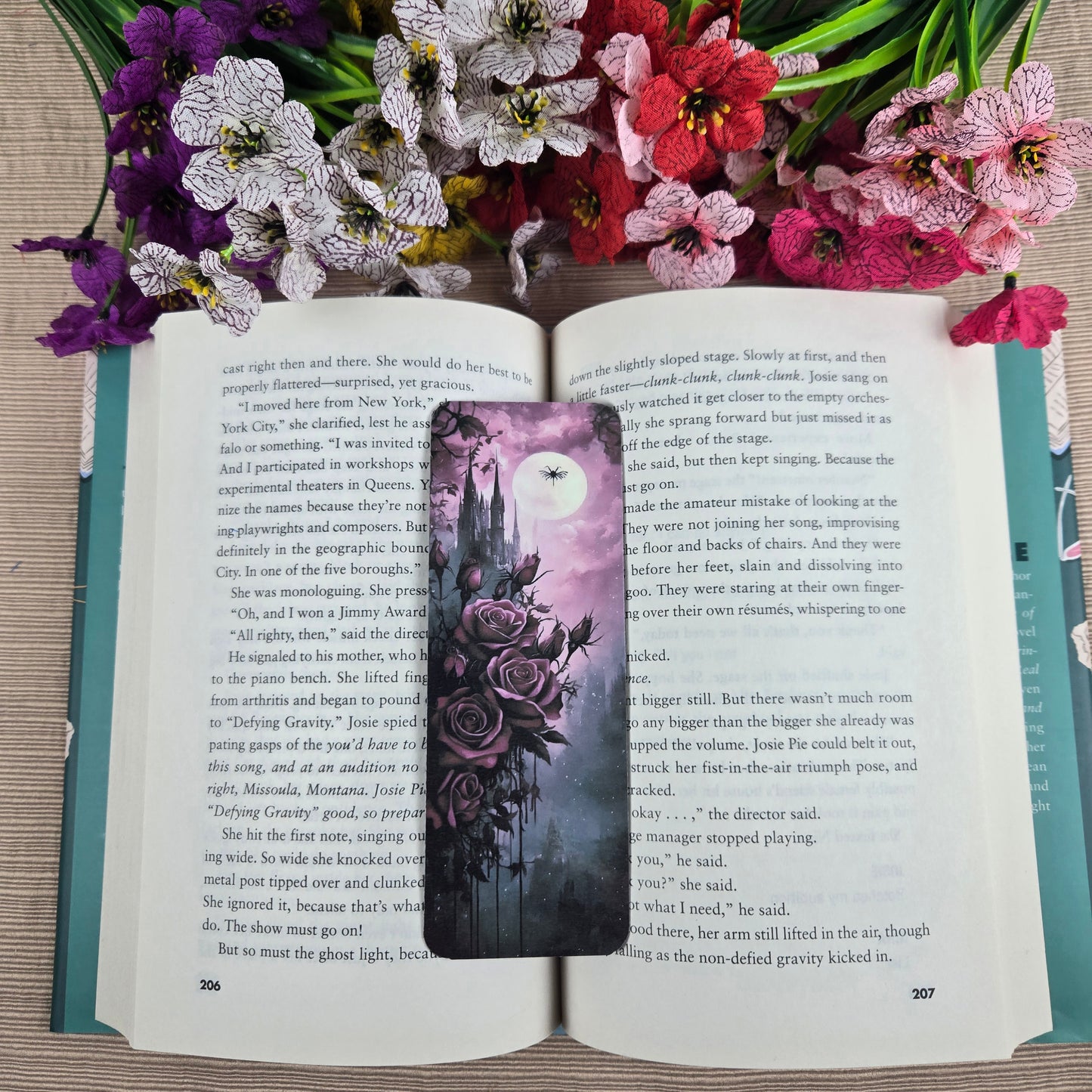 Roses with Spider Bookmark