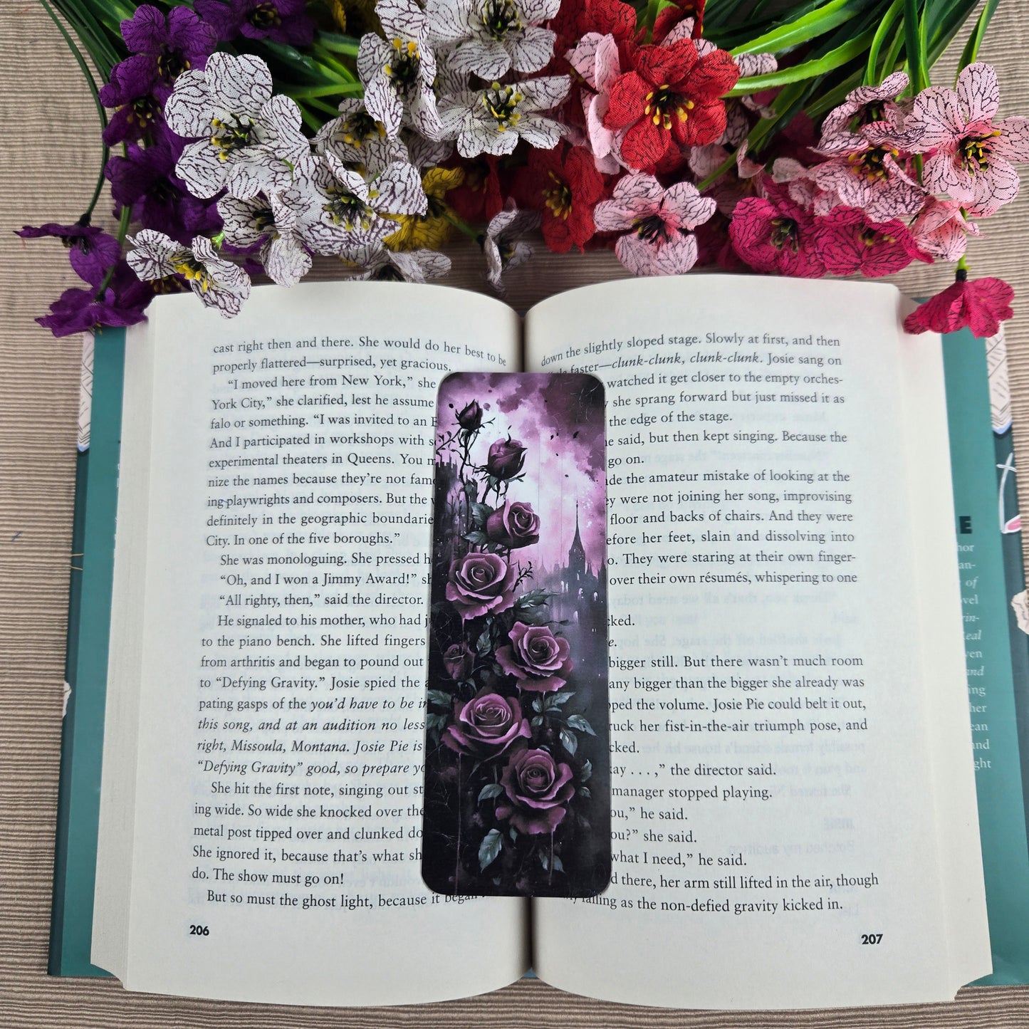 Roses with Spider Bookmark