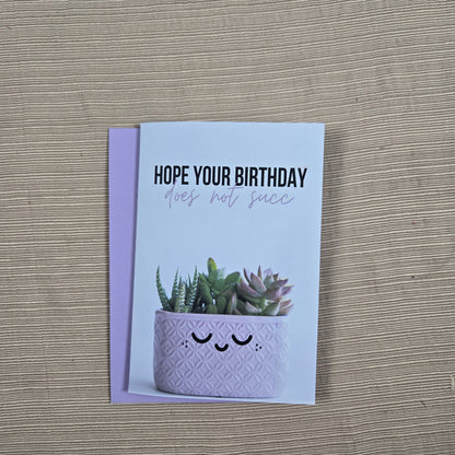 Funny Succulent Birthday Card