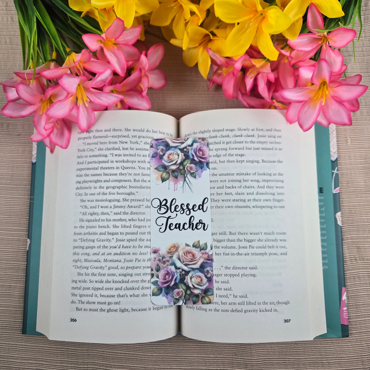 Floral Teacher Bookmark