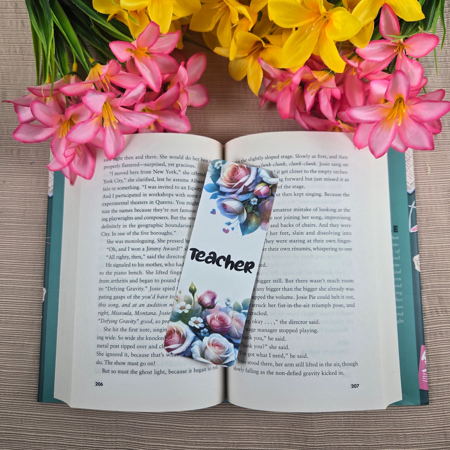 Floral Teacher Bookmark