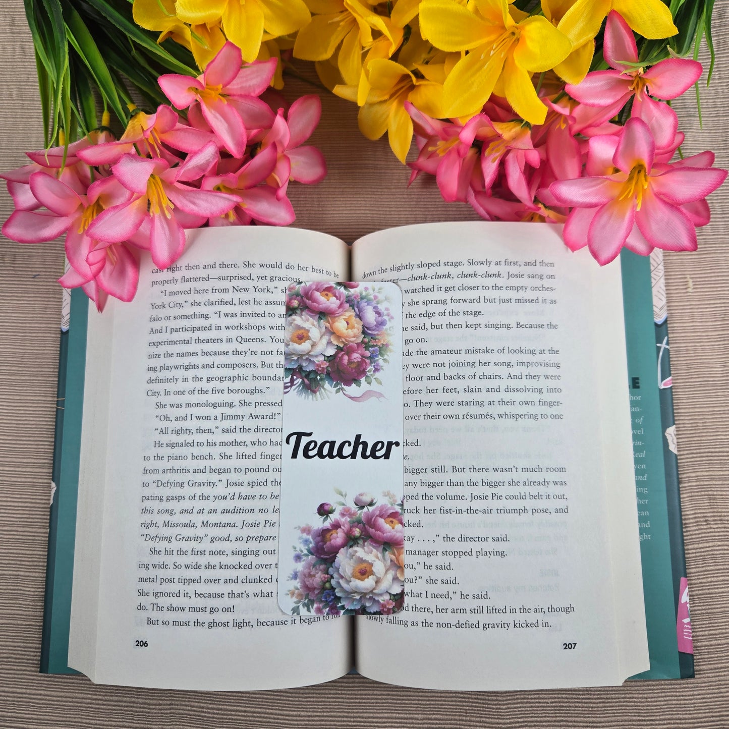 Floral Teacher Bookmark
