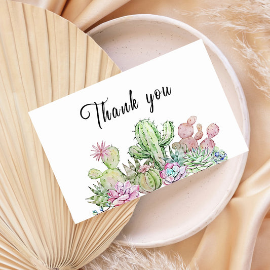 Cactus Thank You Card