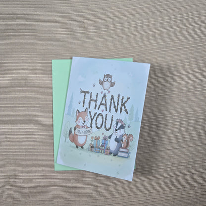 Forest Critters Thank You Card