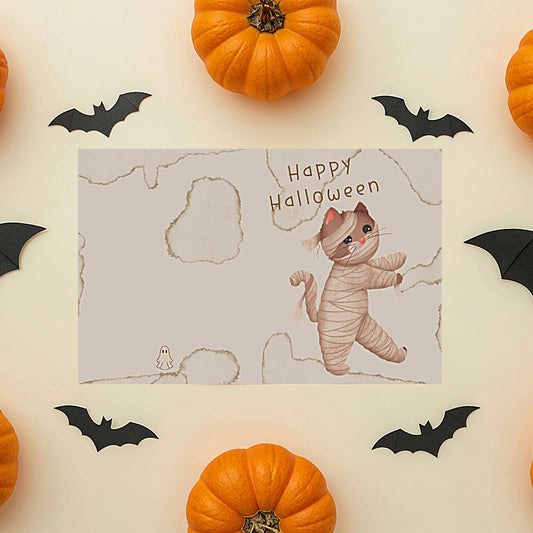 Halloween Cat Mummy Card