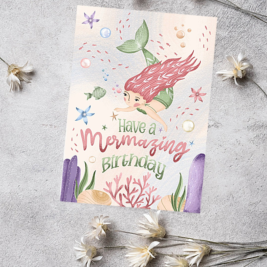 Mermazing Birthday Card
