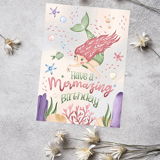 Mermazing Birthday Card
