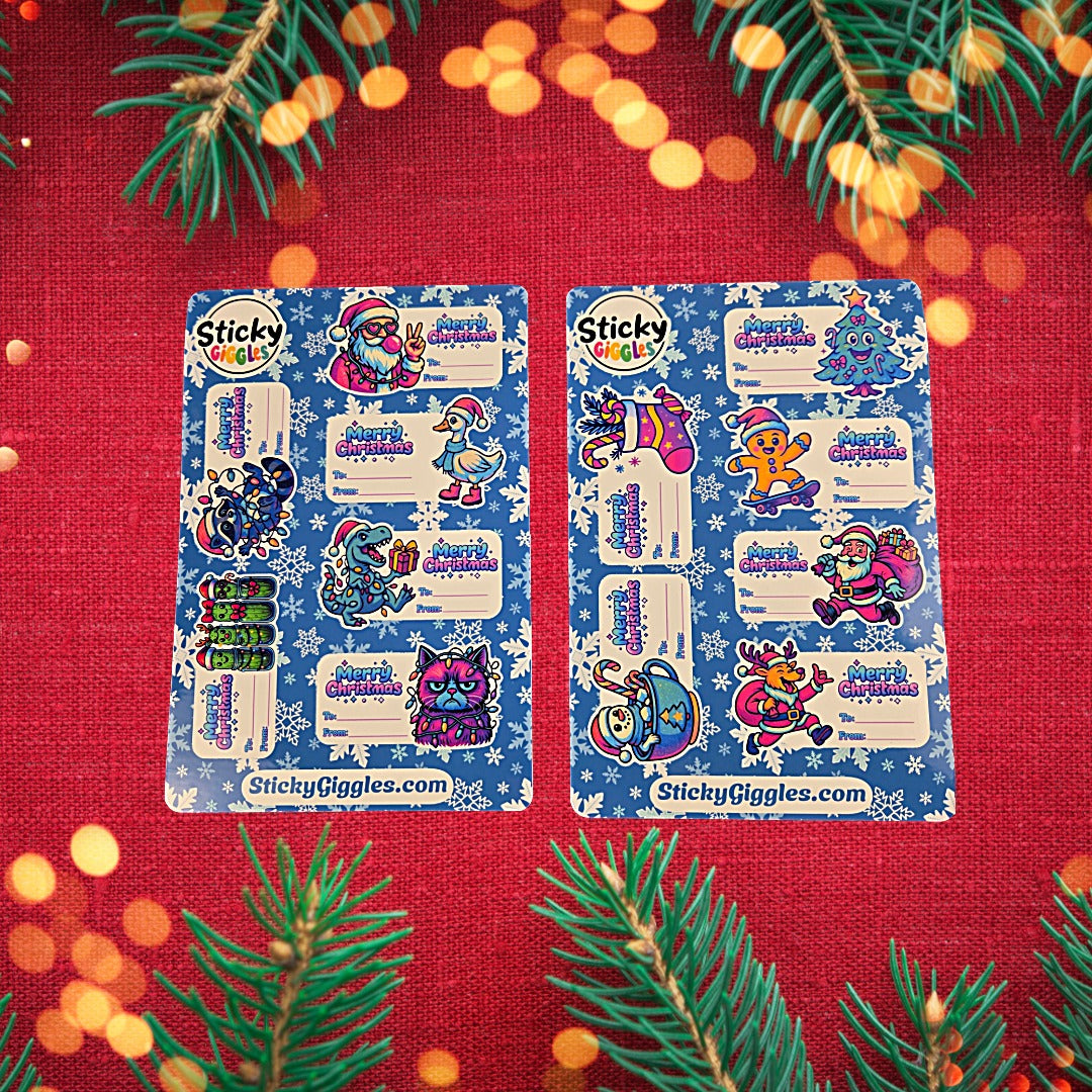 Christmas Gift Tag Sticker Sheets