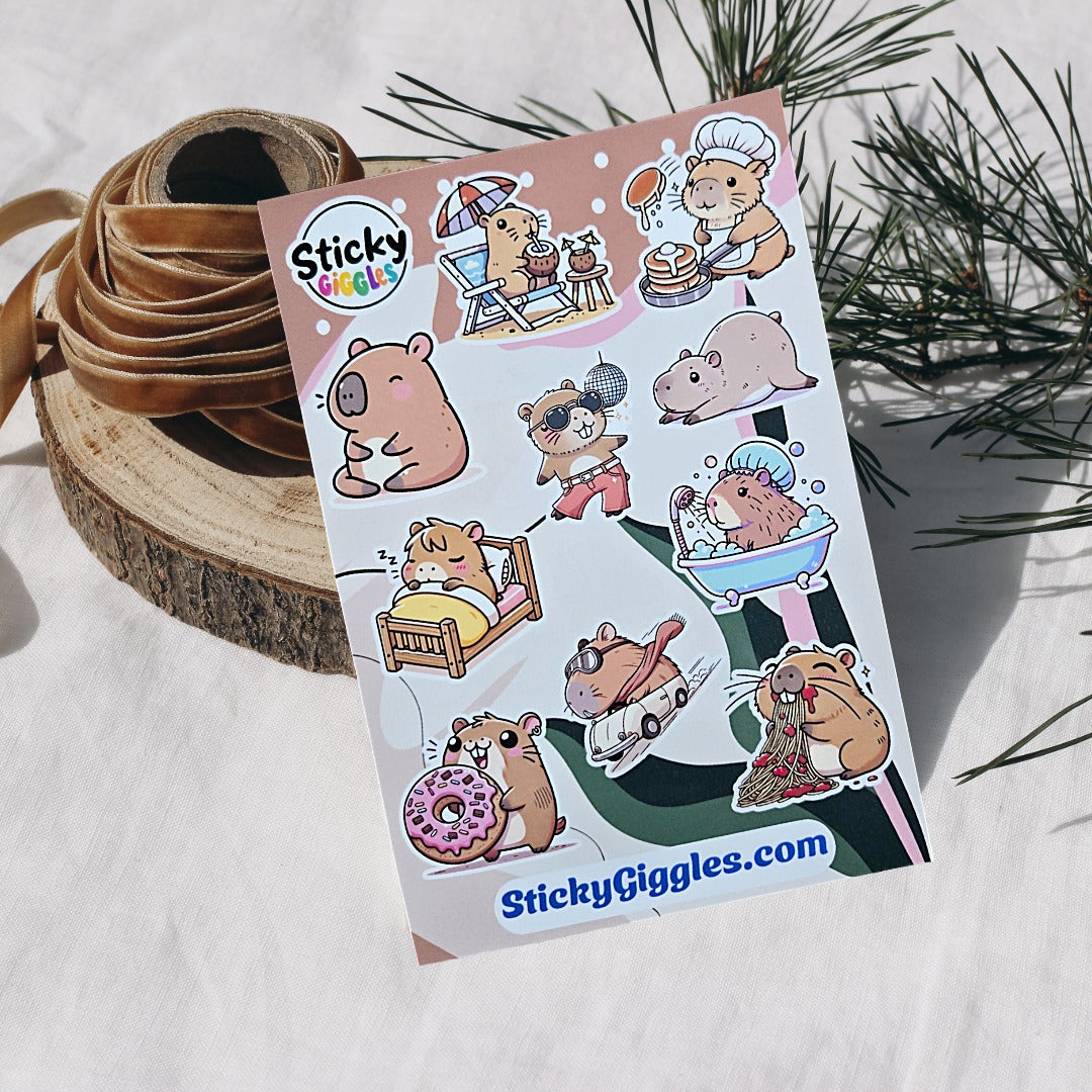 Capybara Sticker Sheet