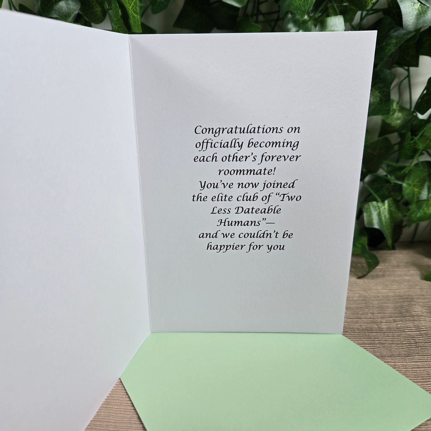Two Less Dating Humans funny Wedding Congratulations Card